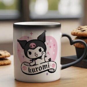 Kuromi Color Changing Mug with Heart Handle Hello Kitty NWT